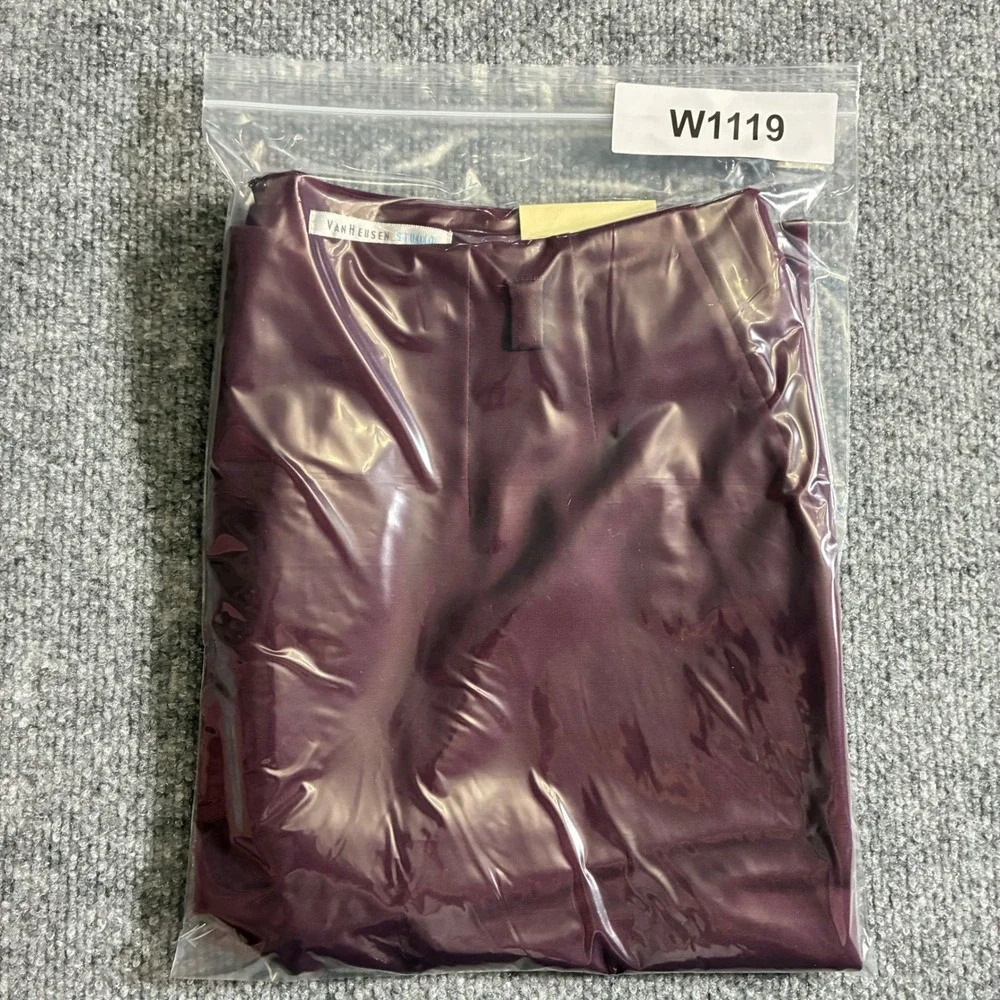 Van Heusen Studio Pencil Skirt Womens 6‎ Burgundy NEW Stretch Cotton